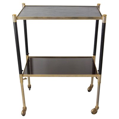 French Wood & Brass Trolley, 1960s-RIU-1734478