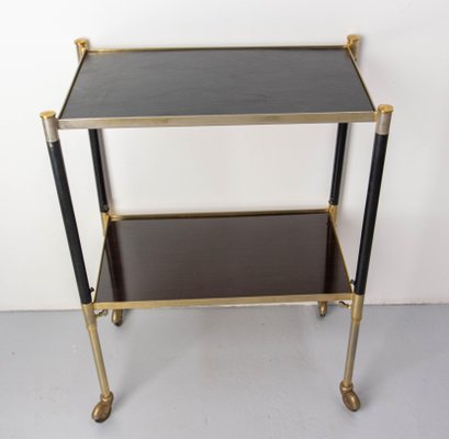 French Wood & Brass Trolley, 1960s-RIU-1734478