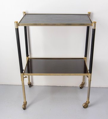 French Wood & Brass Trolley, 1960s-RIU-1734478