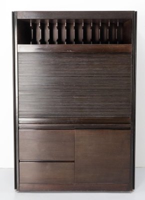 French Wood Cabinet with Tambour Roll-Top, 1980s-RIU-1444161