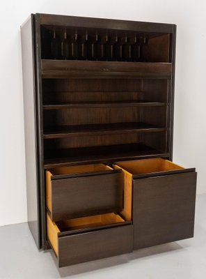 French Wood Cabinet with Tambour Roll-Top, 1980s-RIU-1444161