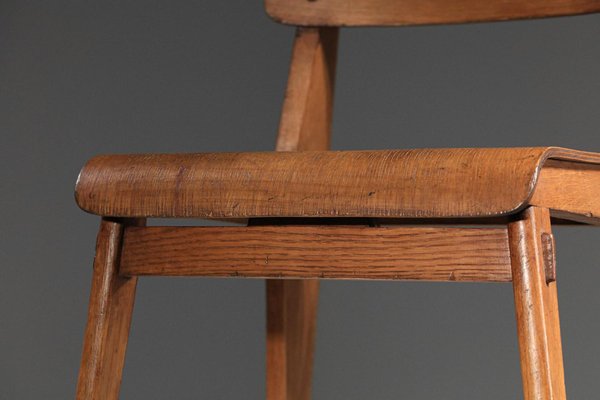 French Wood Chairs attributed to Jean Prouvé, 1950s, Set of 2-YU-1800699