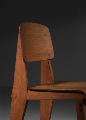 French Wood Chairs attributed to Jean Prouvé, 1950s, Set of 2-YU-1800699