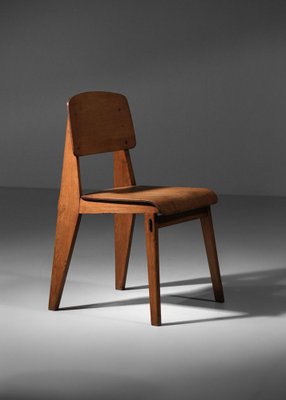 French Wood Chairs attributed to Jean Prouvé, 1950s, Set of 2-YU-1800699