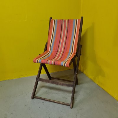 French Wooden Beach Chair, 1940s-VHW-1816775