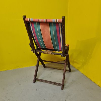 French Wooden Beach Chair, 1940s-VHW-1816775