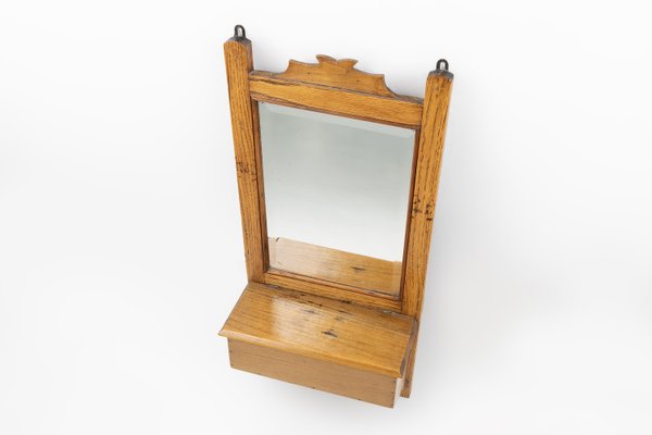 French Wooden Shaving Cabinet with Mirror, 1890s-YSY-2024689