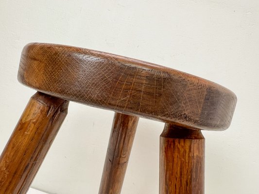 French Wooden Tripod Stool, 1960s-WZZ-1728794