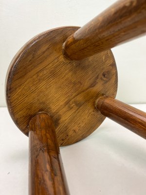 French Wooden Tripod Stool, 1960s-WZZ-1728794