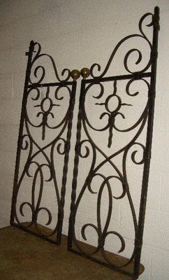 French Wroight Iron Gates, 1940s, Set of 2-BA-658380