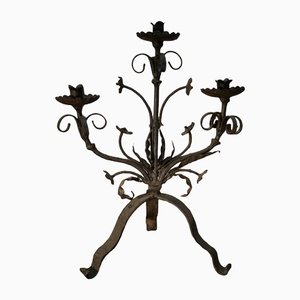 French Wrought Iron Candle Holder, 1900s-BA-1365726