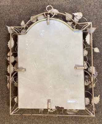 French Wrought Iron Mirror with Roses, 1970s-WZZ-777110