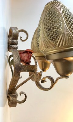 French Wrought Iron Sconce, 1920s-LCR-911623