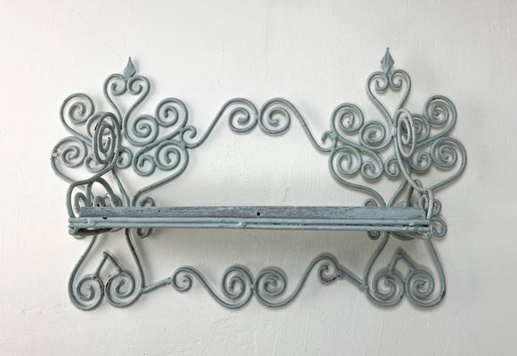 French Wrought Iron Wall Shelf for Kitchen or Bathroom, 1950s.-WZZ-2018209