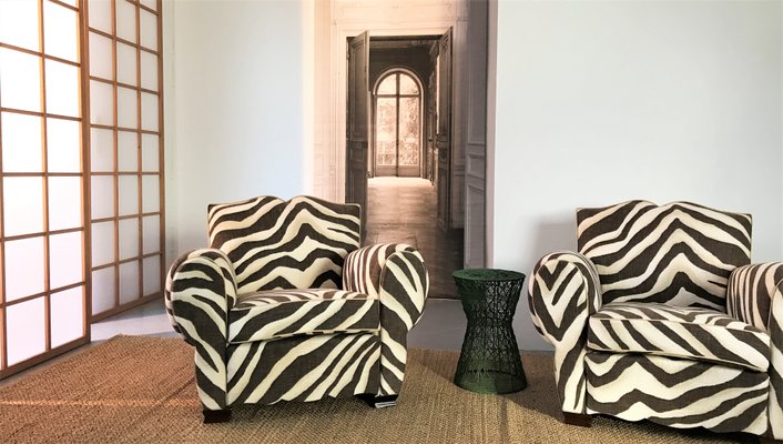 French Zebra Club Chair, 1950s-DKC-762311