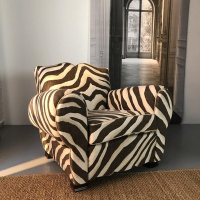 French Zebra Club Chair, 1950s-DKC-762311