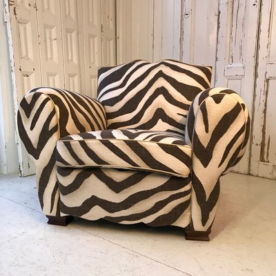 French Zebra Club Chair, 1950s-DKC-762311