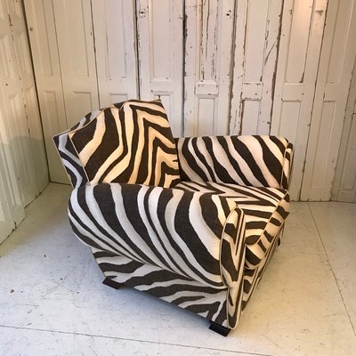 French Zebra Club Chair, 1950s-DKC-762311