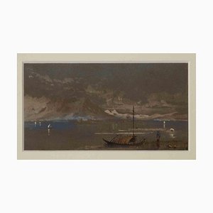 Friedrich Paul Nerly, The River, Original Ink & Watercolor, Late 19th Century-ZCI-1405031