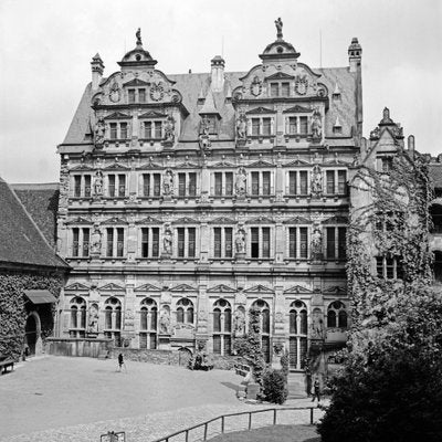 Friedrichsbau Building at Castle, Heidelberg Germany 1938, Printed 2021-DYV-990641