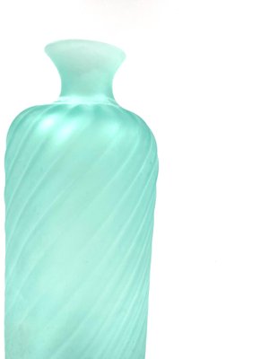 Frosted Aqua Green Murano Glass Vase by Gino Cenedese for Cenedese, Italy, 1970s-TXN-1017295