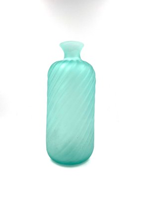 Frosted Aqua Green Murano Glass Vase by Gino Cenedese for Cenedese, Italy, 1970s-TXN-1017295