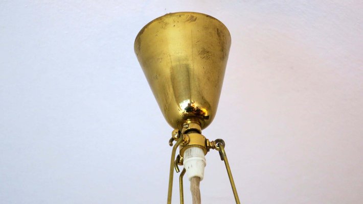 Frosted Glass and Brass Pendant Lamp from Doria Leuchten, 1970s-ED-1798999