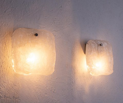 Frosted Glass Panel Wall Lights by J. T. Kalmar, Austria, 1960s, Set of 2-DEK-949876