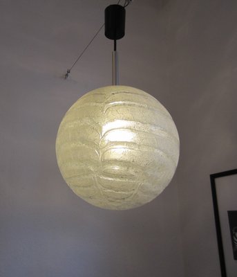 Frosted Ice Glass Ball Lamp from Doria Leuchten, Germany, 1970s-ICI-2032329