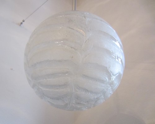 Frosted Ice Glass Ball Lamp from Doria Leuchten, Germany, 1970s-ICI-2032329