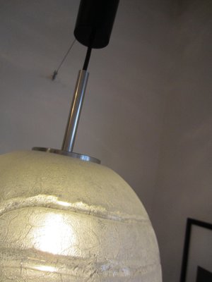 Frosted Ice Glass Ball Lamp from Doria Leuchten, Germany, 1970s-ICI-2032329