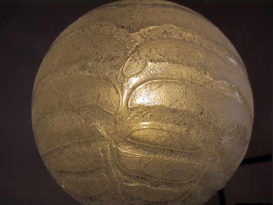 Frosted Ice Glass Ball Lamp from Doria Leuchten, Germany, 1970s-ICI-2032329