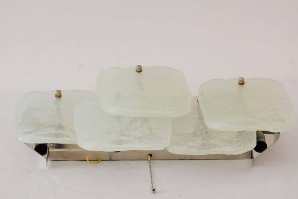 Frosted Ice Glass Panel Sconce Wall Lamp by J. T. Kalmar for Kalmar, 1960s-SPD-1131446