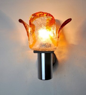 Frosted Murano Glass Wall Lamp from Mazzega, Italy, 1960s-EJE-1373518