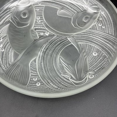 Frosted Pressed Glass Cup with Carp Fish Decoration by Pierre Davesn, 1930s-XOM-2036090