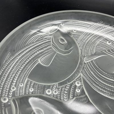 Frosted Pressed Glass Cup with Carp Fish Decoration by Pierre Davesn, 1930s-XOM-2036090