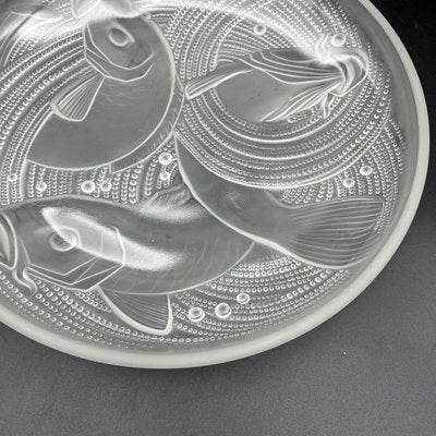 Frosted Pressed Glass Cup with Carp Fish Decoration by Pierre Davesn, 1930s-XOM-2036090