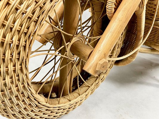 Full Size Wicker & Bamboo Harley Davidson Motorcycle attributed to Tom Dixon for Habitat, 1980s-ZCY-1768976