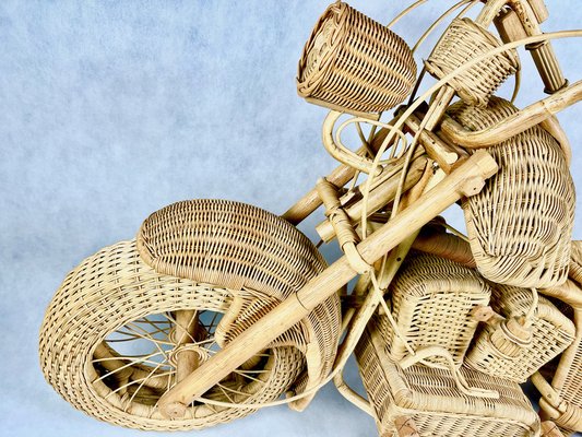 Full Size Wicker & Bamboo Harley Davidson Motorcycle attributed to Tom Dixon for Habitat, 1980s-ZCY-1768976