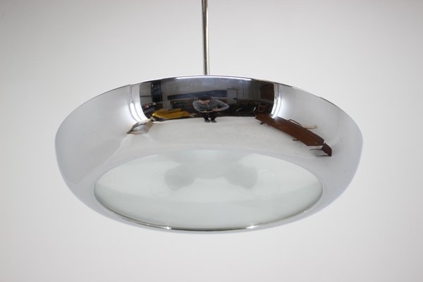 Functionalist Chrome Ufo Pendant by Josef Hurka for Napako, 1930s-TZ-592179