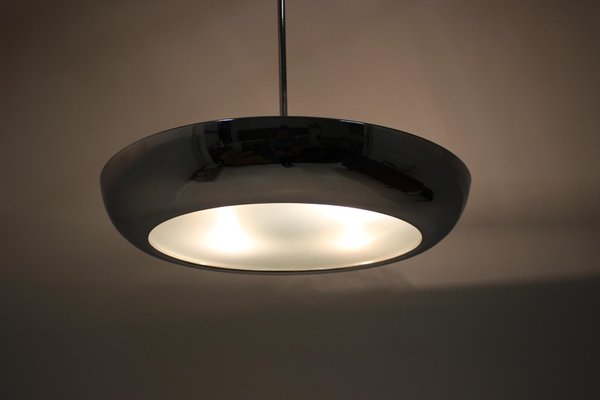 Functionalist Chrome Ufo Pendant by Josef Hurka for Napako, 1930s-TZ-592179