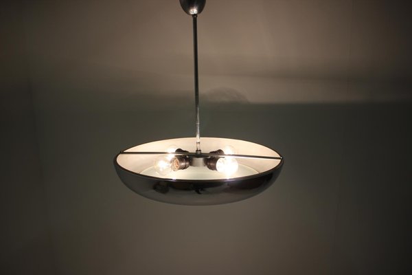 Functionalist Chrome Ufo Pendant by Josef Hurka for Napako, 1930s-TZ-592179