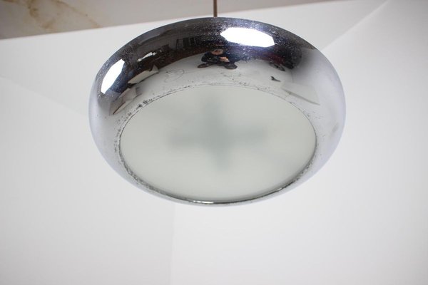 Functionalist Ufo Chrome Pendant by Josef Hurka for Napako, 1930s-TZ-834222