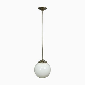 Functionalistic Bauhaus Pendant Light with Opaline Glass Shade, 1920s-KJP-1728577