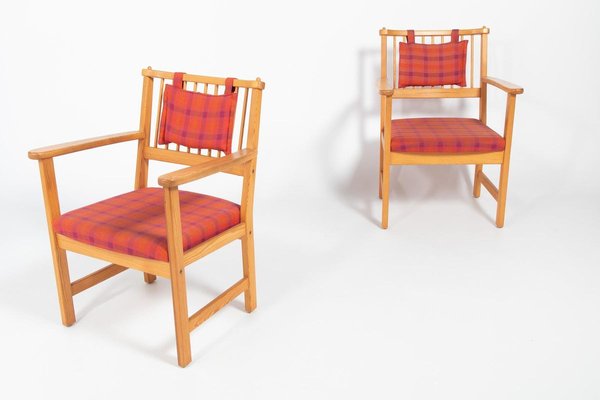 Furubo Armchairs & Table by Yngve Ekstrom for Swedese, 1970s, Set of 3-KMC-884139