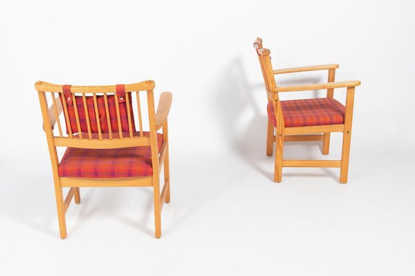 Furubo Armchairs & Table by Yngve Ekstrom for Swedese, 1970s, Set of 3-KMC-884139