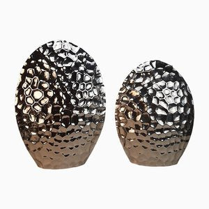 Futurist Metal Vases With Fat Body, Set of 2-TCS-1309914