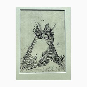 Gabriele Galantara - Pic Nic on Mountains Top - Pen and Pencil Drawing - 1908-ZCI-836996