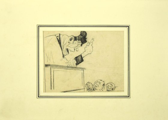 Gabriele Galantara, Preach, 1908, Pen, Ink and Pencil on Paper-ZCI-788926