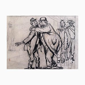 Gabriele Galantara, The Drunkard, China Ink Drawing, Early 20th Century-ZCI-871095